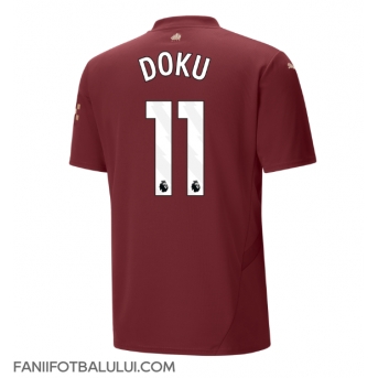 Manchester City Jeremy Doku #11 Tricou Fotbal Replică 2024-25 Barbati Treilea